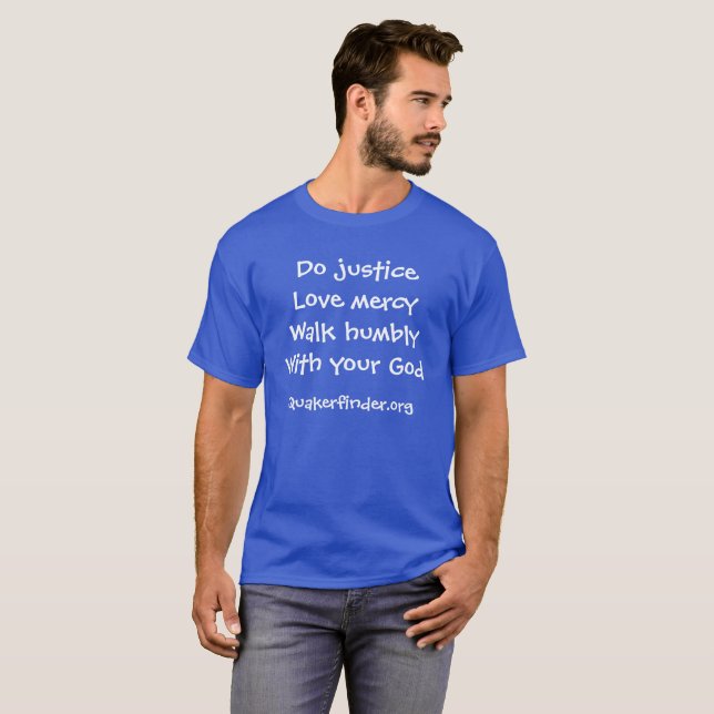 T-shirt 6:8 de Micah de bleu royal (Devant entier)