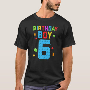 T-shirt 6 Anniversaire Boîtier Blocs Bâtir Garçons Enfant