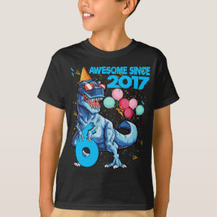 T-shirt 6 Ans 6e anniversaire Dinosaur Boy Party 2017