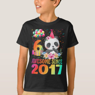 T-shirt 6 ans 6e anniversaire Panda Unicorn Girl Party