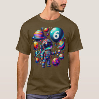 T-shirt 6 ans Anniversaire Cadeaux de garçon Astronaut 6e 