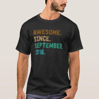 T-shirt 6 Ans Awesome depuis Septembre 2016 6e Naissance