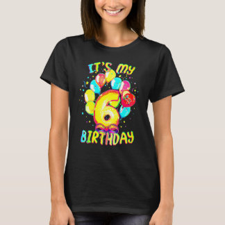 T-shirt 6 Ans C'est mon 6e anniversaire Filles en ballons 
