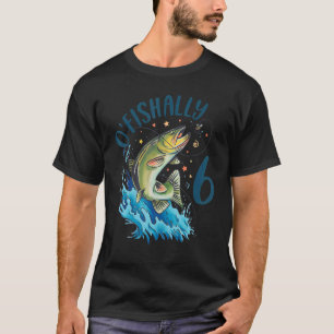 T-shirt 6 ans Pêche Anniversaire 6e basse Poisson Enfants 