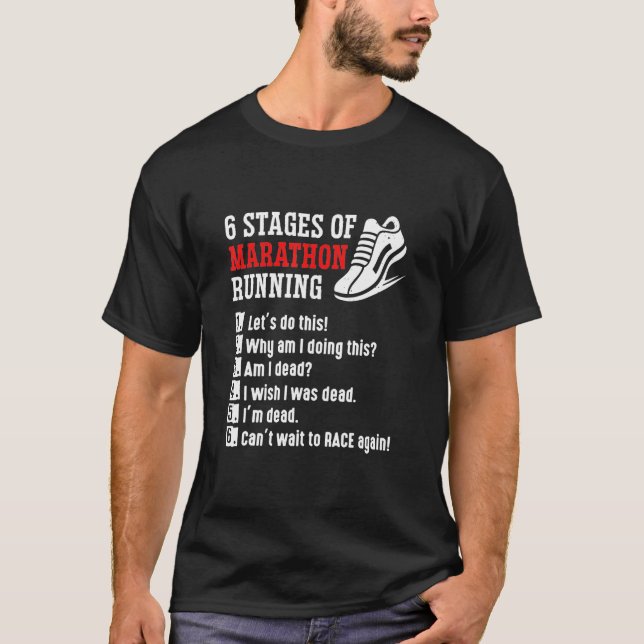 T-shirt 6 Étapes Du Marathon Runner (Devant)