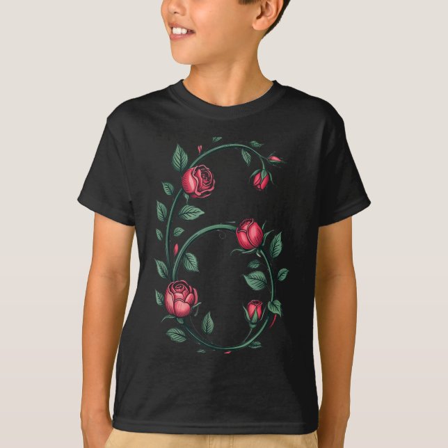 T-shirt 6 Floral 67 Rose Valentines Day Funny Love Matchin (Devant)