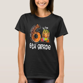 T-shirt 6 Is For 6th Grade Leopard Pumpkin Teacher Fall Th
