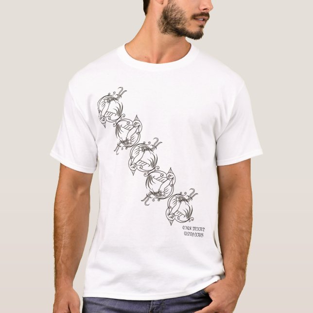 T-SHIRT 6 OISEAUX, 1 LOGO (Devant)