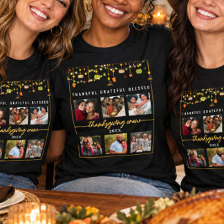 T-shirt 6 photos Fête de Thanksgiving rustique amusante
