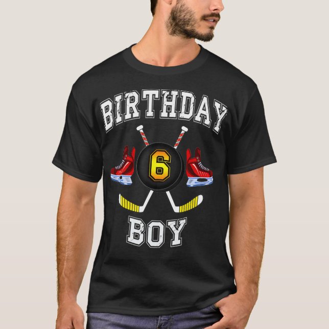 T-shirt 6e anniversaire Boy Hockey sur glace Enfant de 6 a (Devant)
