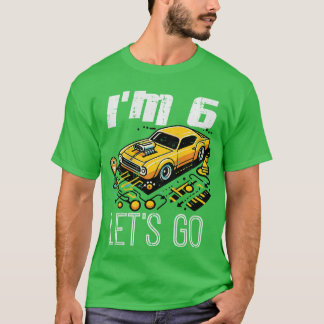 T-shirt 6e Anniversaire Carte de Course Im 6 Lets Go Anniv