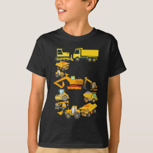 T-shirt 6e anniversaire Construction Camion 6 ans Garçon E