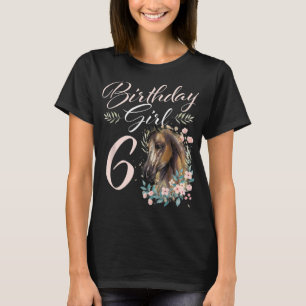 T-shirt 6e anniversaire fille Cheval Lover 6 ans Anniversa
