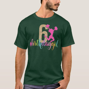 T-shirt 6e anniversaire fille Pom-pom girl arc-en-ciel Che