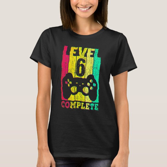 T-shirt 6e anniversaire garçon fille niveau 6 ans 2016 (Devant)