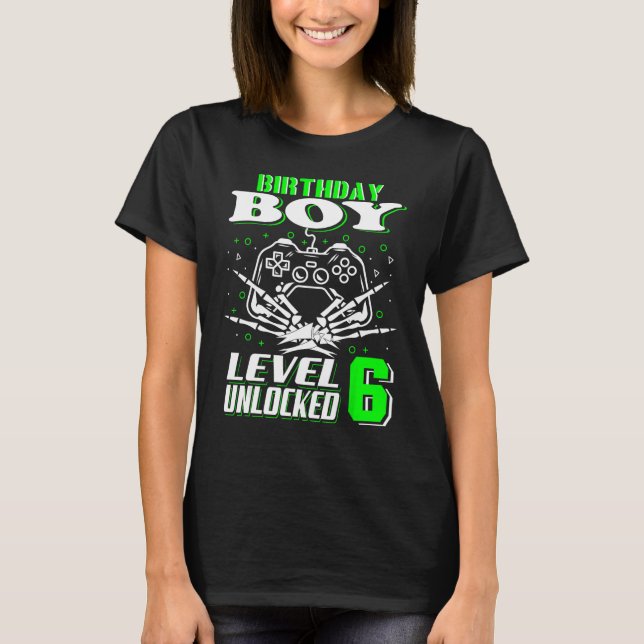 T-shirt 6e anniversaire Garçon niveau 6 déverrouillé Anniv (Devant)