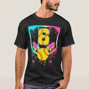 T-shirt 6e anniversaire Softll Home Plate Drip Glace 6 ans