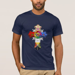 T-shirt [700] Croix attrayante (Croix rose)