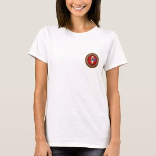 T-shirt [700] Rosy Cross (Croix Rose) sur Red & Gold