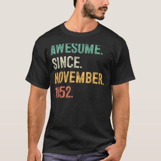 T-shirt 70 Ans Awesome Depuis Novembre 1952 70th Bda