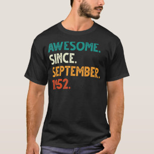 T-shirt 70 Ans Awesome Depuis Septembre 1952 70th B