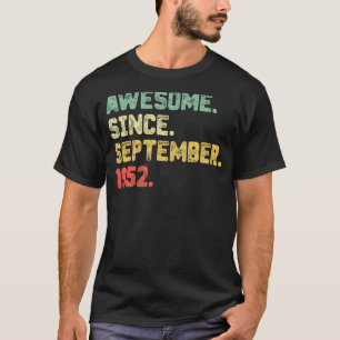 T-shirt 70 Ans Awesome Depuis Septembre 1952 70th Bi