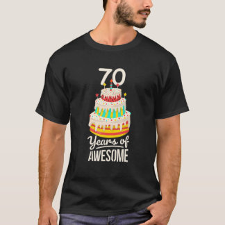 T-shirt 70 Ans De Génial Gâteau D'Anniversaire De 70E Anni