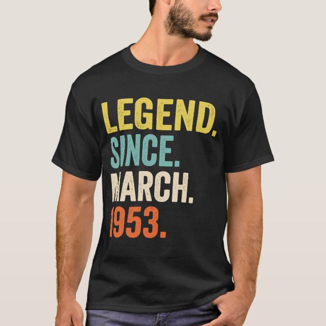 T-shirt 70 ans de légende depuis mars 1953 70e anniversair (Devant)