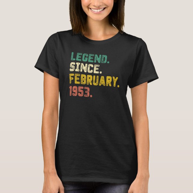 T-shirt 70 Ans Légende depuis février 1953 70e Birt (Devant)