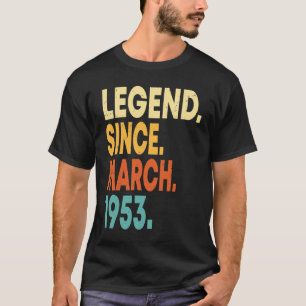 T-shirt 70 ans Vintage mars 1953 70e anniversaire