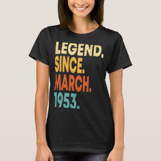 T-shirt 70 ans Vintage mars 1953 70e anniversaire