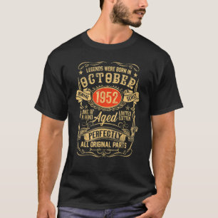 T-shirt 70 ans Vintage octobre 1952 70e anniversaire G