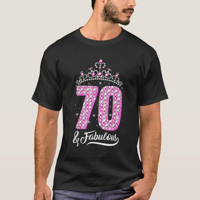 T-shirt 70 Et Fabuleux 70e anniversaire Diamond Crown Wome (Devant)