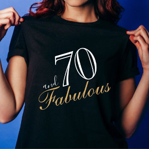 T-shirt 70 et fabuleux Elegant White Script Anniversaire