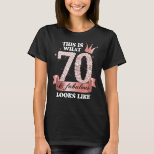 T-shirt 70 & Fabulous I Black Peach Party Group Candid Pho