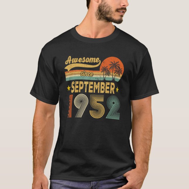T-shirt 70 Year Old  Awesome Since September 1952 70th Bir (Devant)