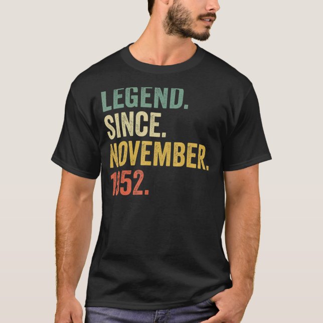 T-shirt 70 Years Old 70th Bday Men Legend Novembre (Devant)