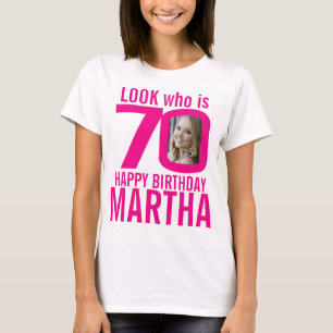 T-shirt 70e anniversaire look rose 70 photos et noms perso