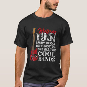 T-shirt 70E Anniversaire - Né En 1951 I Guitare Électrique
