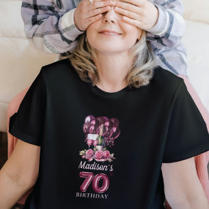 T-shirt 70e anniversaire personnalisé Vin de luxe et ballo