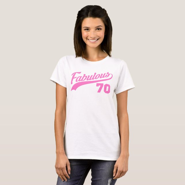 T-shirt 70e anniversaire rose (Devant entier)