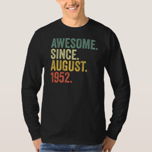 T-shirt 70e anniversaire stupéfiant depuis août 1952 70 an