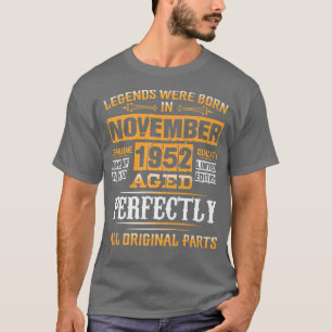 T-shirt 70e Anniversaire Tee Legends Né En Novembre 1952 7