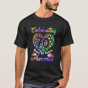 T-shirt 70E Anniversaire Tie Dye 70 Anniversaire Awesom