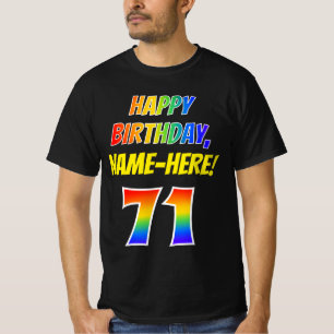 T-shirt 71e anniversaire — Bold, Fun, Rainbow 71, Nom pe