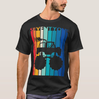T-shirt 71e anniversaire Cadeau Monster Chemise Camion 71 