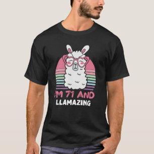 T-shirt 71e anniversaire Llamazing Llama 71 ans Anniversai