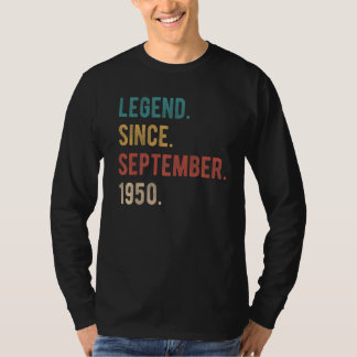 T-shirt 72 ans 72e anniversaire Légende depuis septembre