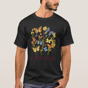 T-shirt 72 Ans anniversaire aimé pour femme Butterfly Fl