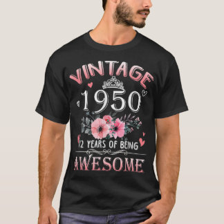 T-shirt 72 Ans Fabriqué En Vintage 1950 72e Anniversaire G